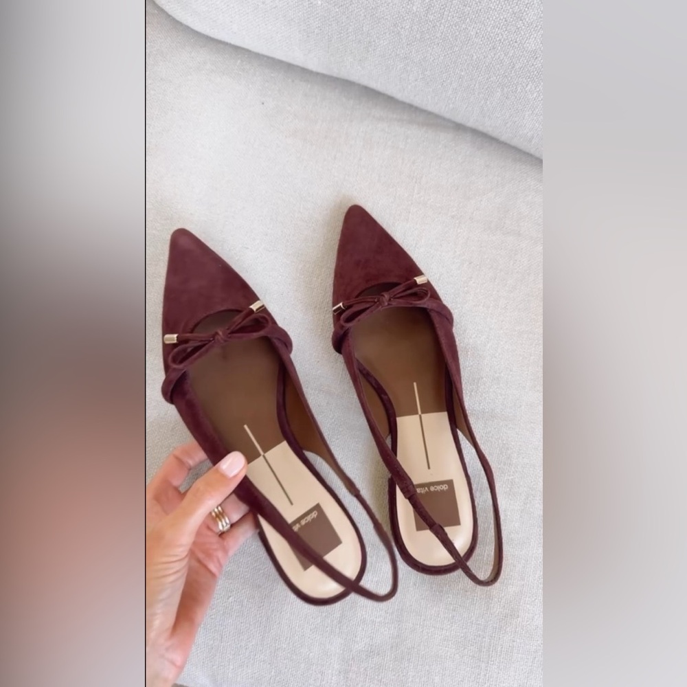 Dolce Vita Payge Suede Slingback Bow Flats